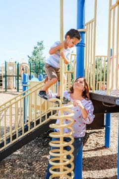 Family at playground in Lincoln