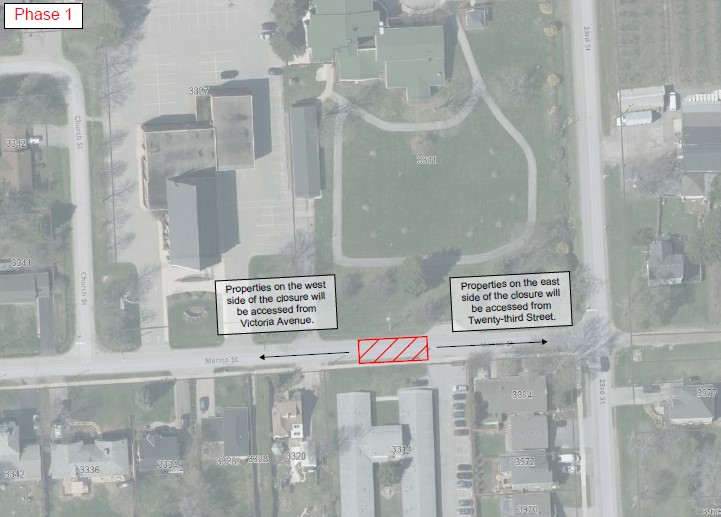 Phase 1 - Menno Street Road Closure Map