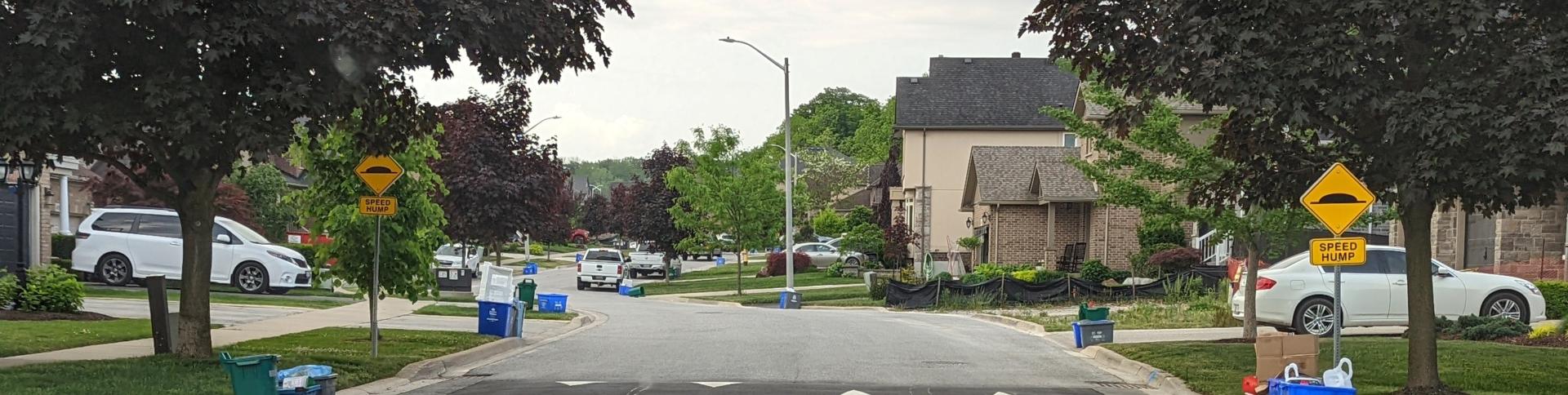 Permanent speed hump on Highland Park