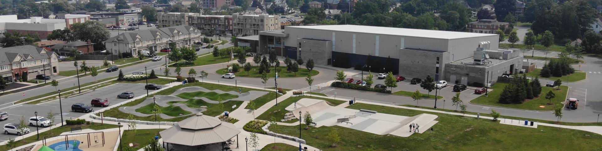 Aerial of Rotary Park and neighbourhood
