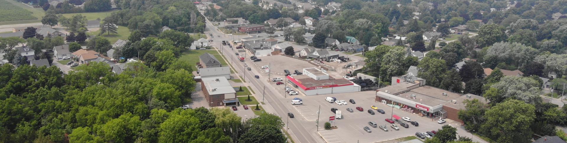 Drone view of downtown Vineland