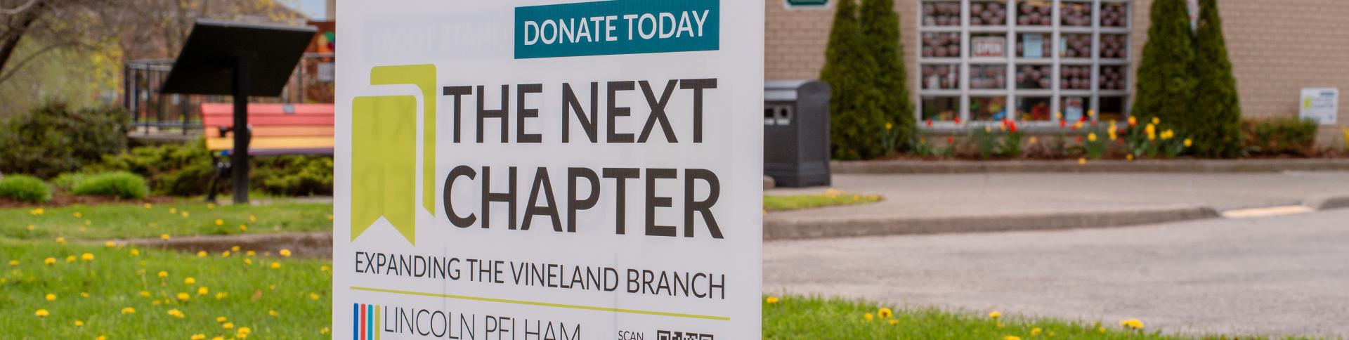 Exterior of the Lincoln Pelham Public Library - Rittenhouse Vineland Branch, showcasing the Library's latest fundraising campaign.