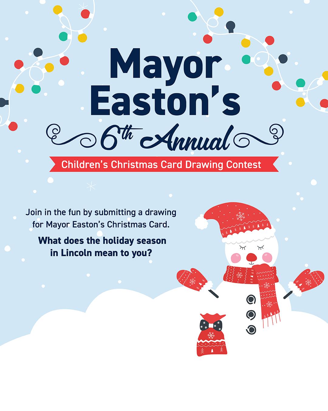Mayor Easton's 6th Annual Christmas Card Contest with Snowman image