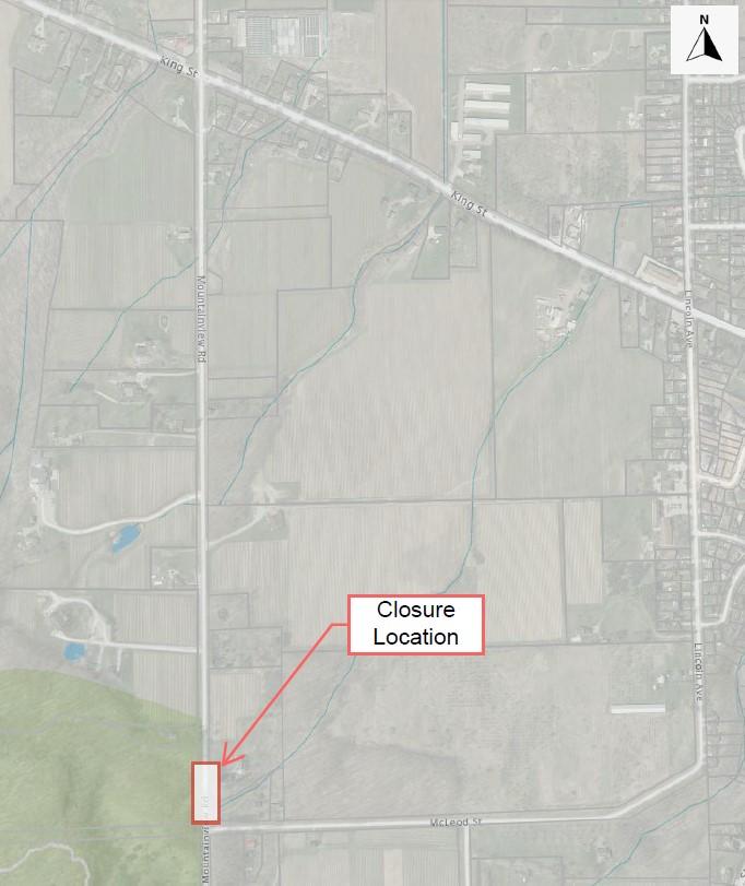 Mountainview Road closure map