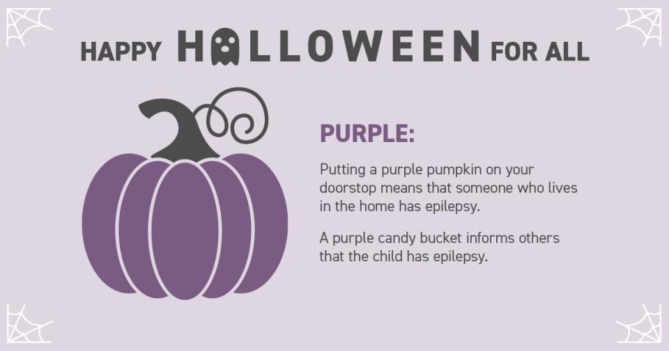 Graphic with text and a purple-coloured pumpkin.
