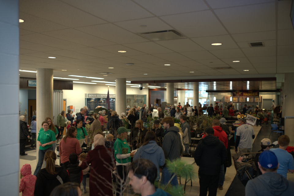 A Full Fleming Centre Lobby packed with event participants