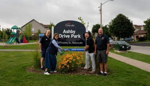 Ashby Drive Park re-opening ribbon cutting