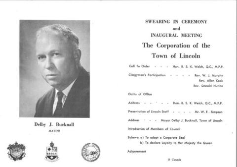 1970 Council Swearing in Programme and photo of Mayor Bucknall