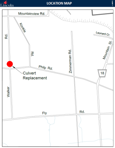 Walker Road Culvert Replacement Location Map