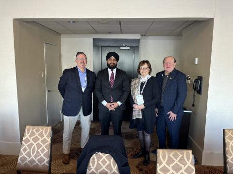 Town of Lincoln Mayor and Councillors stand for a photo with Ontario Government official.