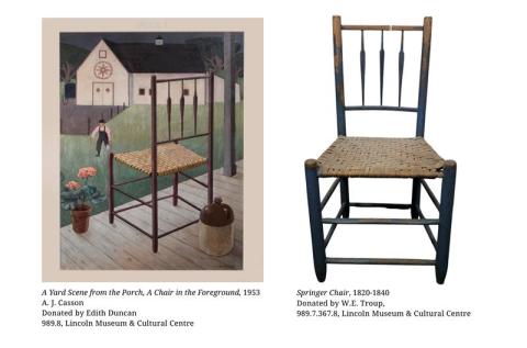 Image of painting with chair next to it