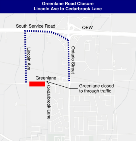 Detour map Greenlane paving Oct 28