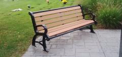 Bench with plastic slats